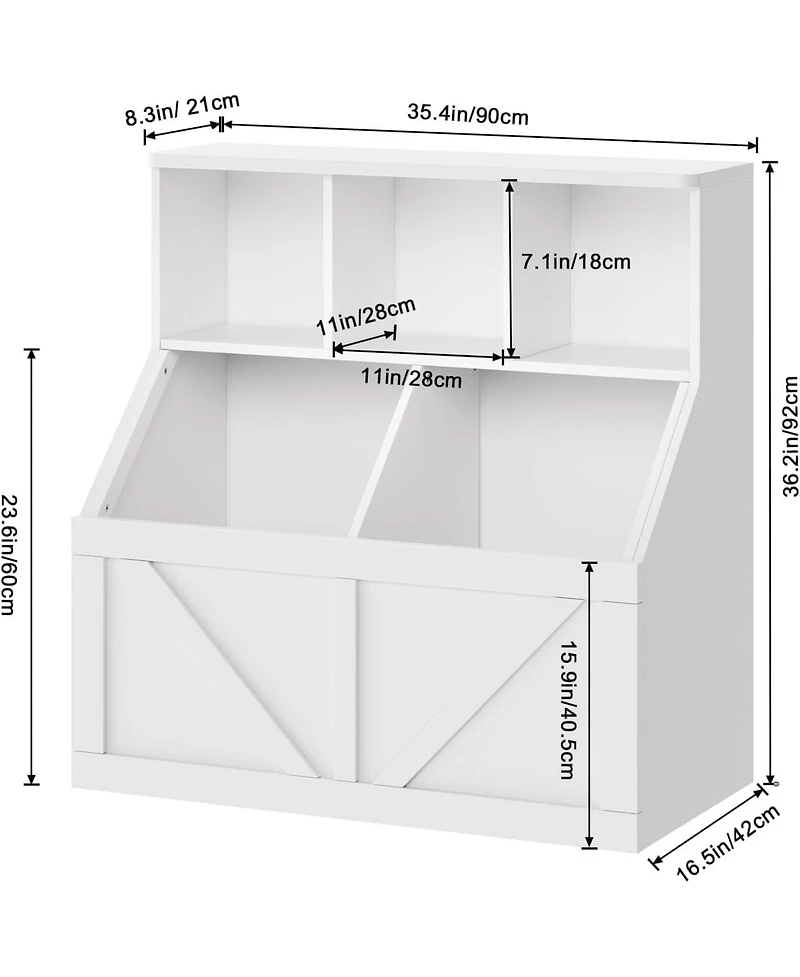 gaomon Toy Storage Organizer and Kids Bookshelf, Toddler Toy Storage Cabinet