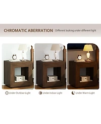 Streamdale Furniture Rustic Wood End Table with Storage Shelf