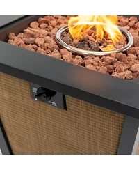 Streamdale Furniture 28" Propane Gas Fire Pit Table, 50000 Btu Square Steel Fire Pit