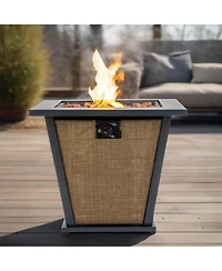 Streamdale Furniture 28" Propane Gas Fire Pit Table, 50000 Btu Square Steel Fire Pit