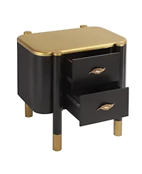 Streamdale Furniture Contemporary 2-Drawer Nightstand with Curved Profile & Feather Handles
