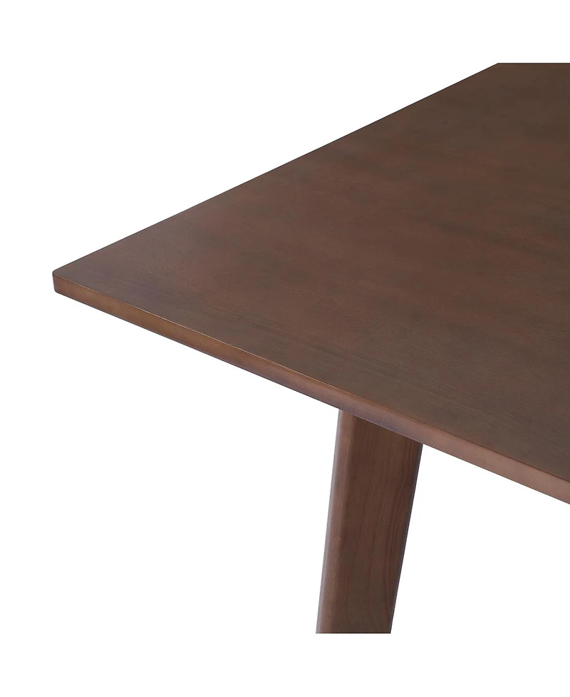 Streamdale 7-Piece Modern Dining Set - Solid Wood Table & Upholstered Chairs, Walnut Finish