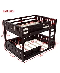 Streamdale Furniture Bunk Bed with Ladder and Guardrails, Pegboard and bookshelf