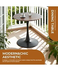 Streamdale Walnut Tulip Dining Table (Seats 2-4) - 31.5" Round Mdf Top