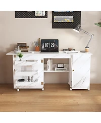 Streamdale Furniture Streamdale Foldable Sewing Machine Table with Storage