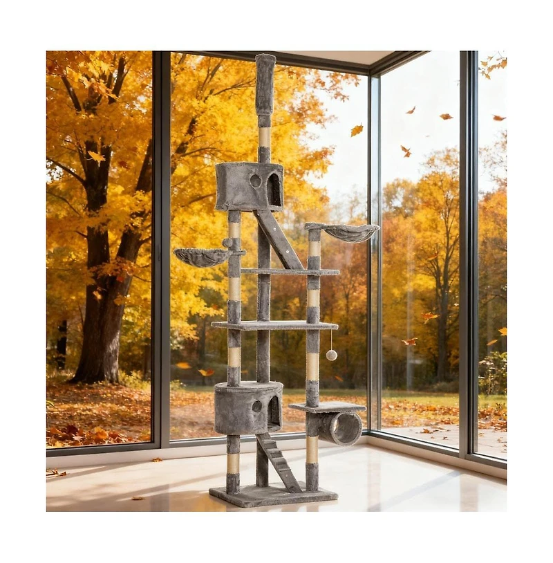 Zeus & Ruta 94.5-102.4" Height Adjustable Cat Tree