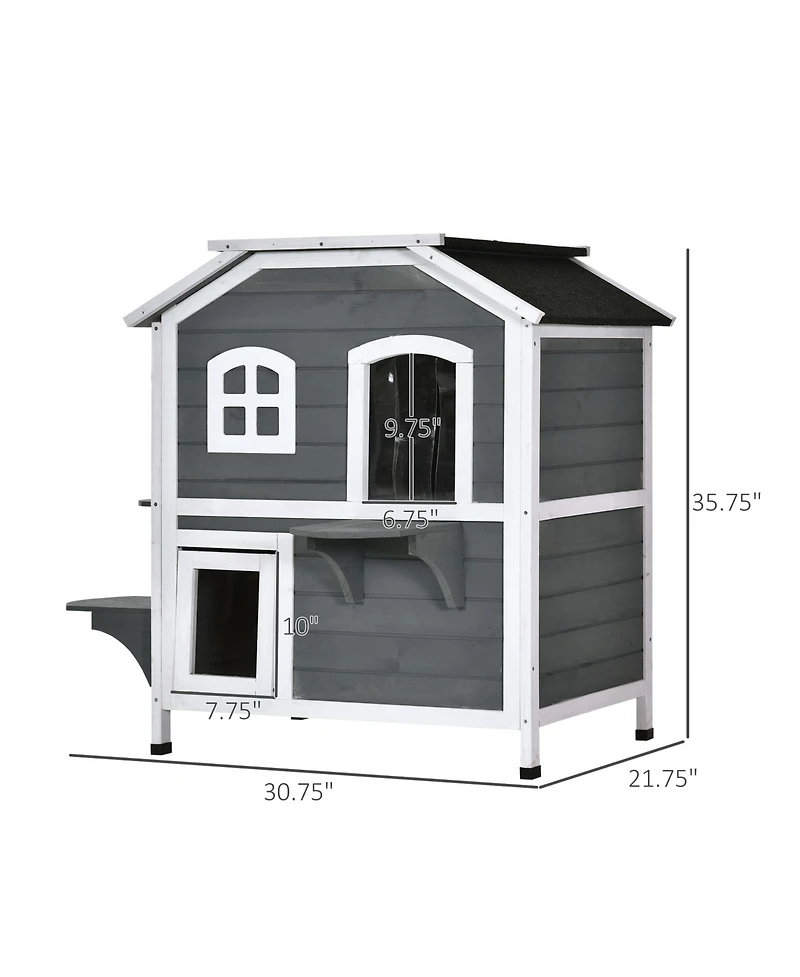 Zeus & Ruta 2-Story Outdoor Weatherproof Cat Enclosure