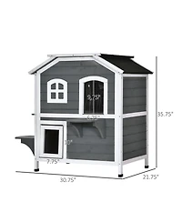 Zeus & Ruta 2-Story Outdoor Weatherproof Cat Enclosure