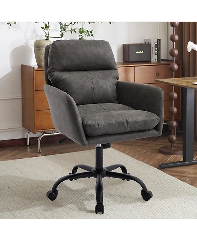 Streamdale Furniture Streamdale Office chair, Black Pu leather, adjustable height