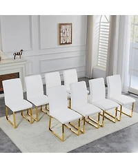 Streamdale Furniture 8-Pack Heavy-duty Chairs: 2.1" Cushion, Iron Frame, Home/Office.