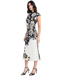 Maggy London Women's Mock Neck Midi Dress