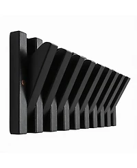 Yigii Solid Wood 9-Hook Retractable Coat Rack for Entryways