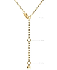 Devata Contour-lined Clover Necklace in Gold Plated Sterling Silver, Adj 16/17/18 inch
