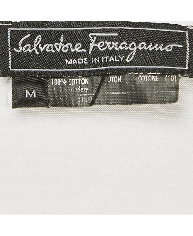 Pre-Owned Salvatore Ferragamo Women's White Sequin Embellished Jersey T-Shirt