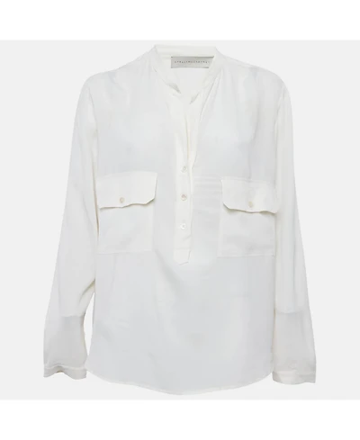 Pre-Owned Stella Mccartney Women's Off-White Crepe Button Down Blouse