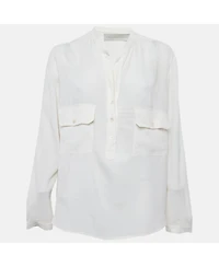 Pre-Owned Stella Mccartney Women's Off-White Crepe Button Down Blouse