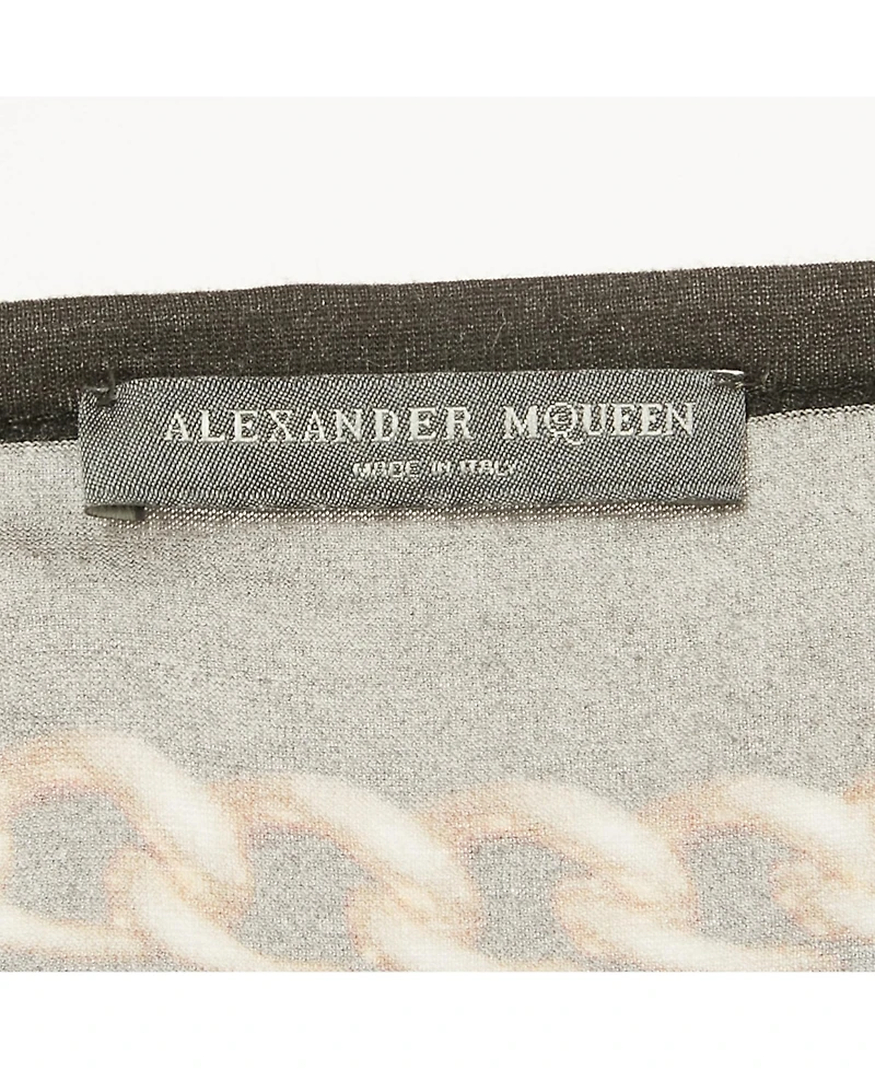 Pre-Owned Alexander Mcqueen Women's Black Fox & Chain Printed Jersey T-Shirt