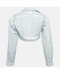 Pre-Owned Jacquemus Women's La Casa Blue/white Stripe Cotton Shirt