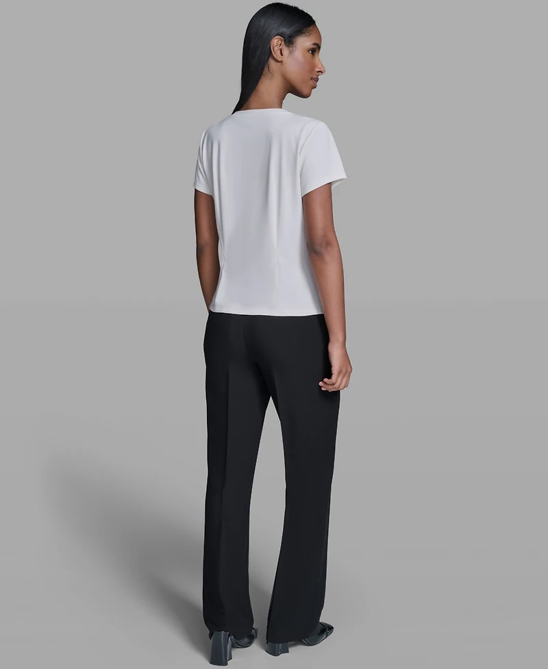 Karl Lagerfeld Paris Women's Cut and Sew Crew Neck Top