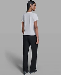 Karl Lagerfeld Paris Women's Cut and Sew Crew Neck Top