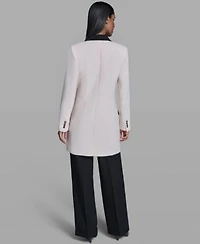 Karl Lagerfeld Paris Womens Notch Lapel Collar Jacket Mid Rise Pants