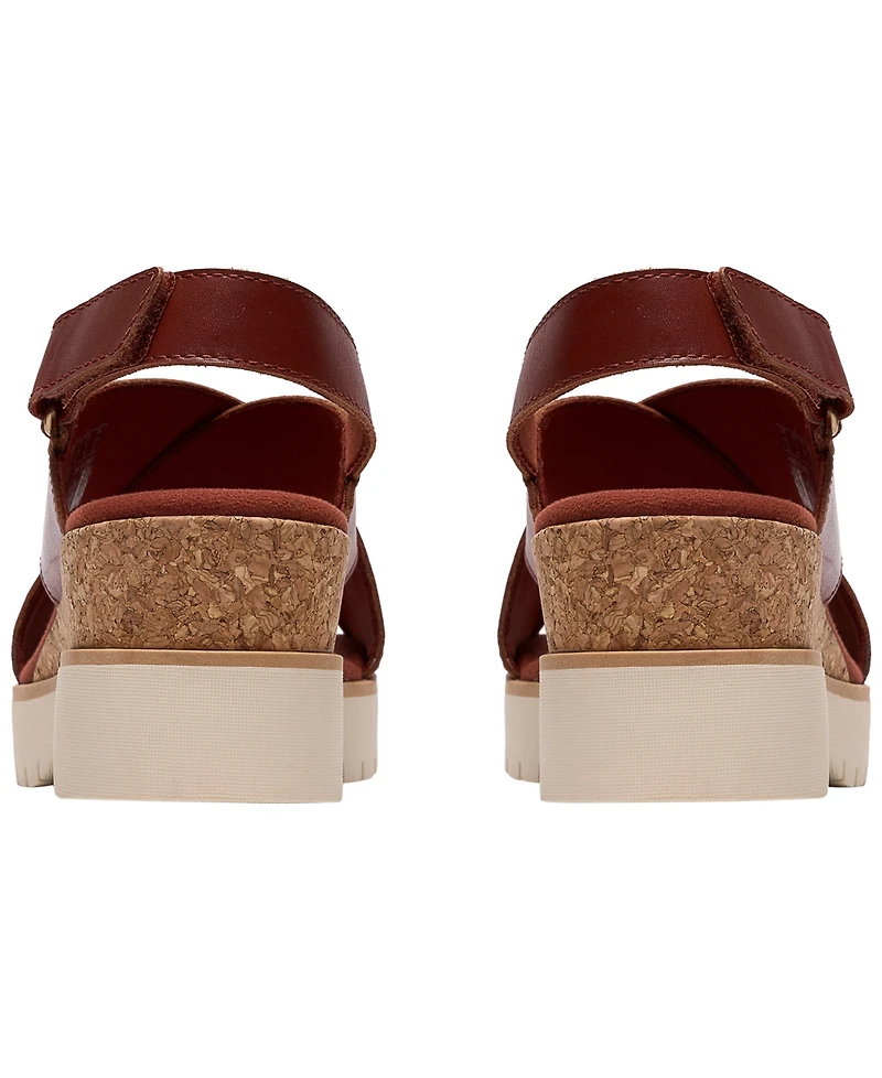 Clarks Women's Diaz Cross Round Toe Wedge Sandals