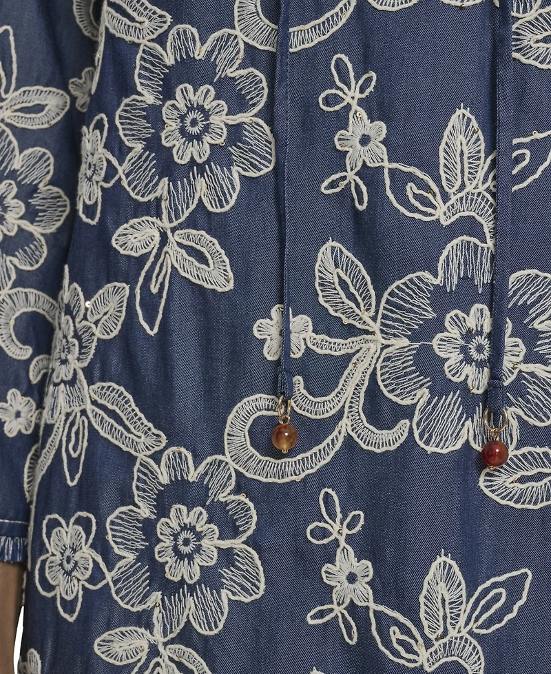 Eliza J Women's Notch Neck Flare-Sleeve Short Dress