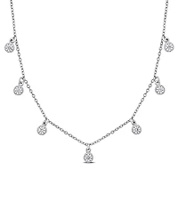 Macy's White Sapphire (5/8 ct. t.w.) Station Necklace in Sterling Silver
