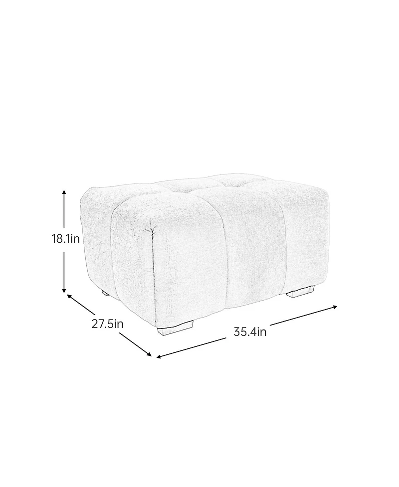 Streamdale Furniture Stylish Chenille Sofa with Ottoman - Comfortable & Flexible Configuration