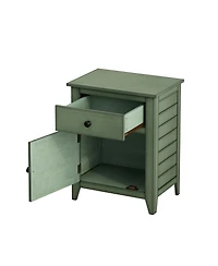 Streamdale Furniture Antique Green Veneer Transitional Nightstand with Storage Drawer