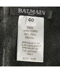 Pre-Owned Balmain Women's Black Leather Crop Top