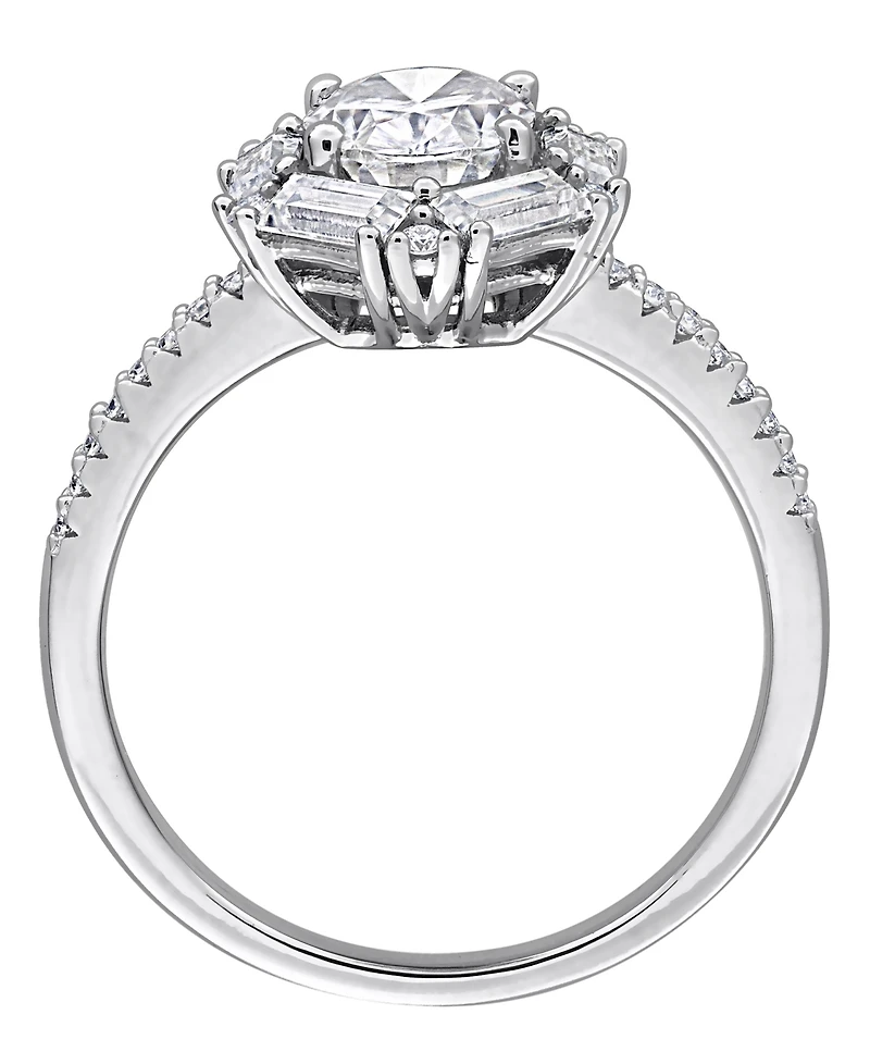 Macy's Moissanite (2-1/4 ct. t.w.) Multi-Cluster Ring in Sterling Silver