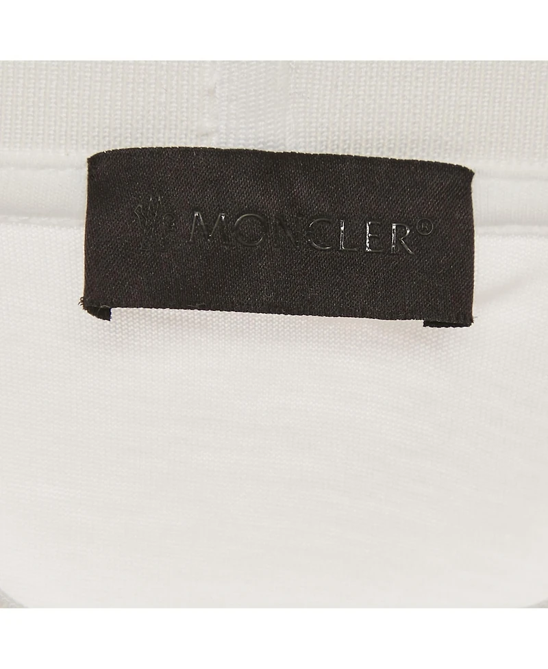 Pre-Owned Moncler Men's Blue Pixelated Logo Jersey Crewneck T-Shirt