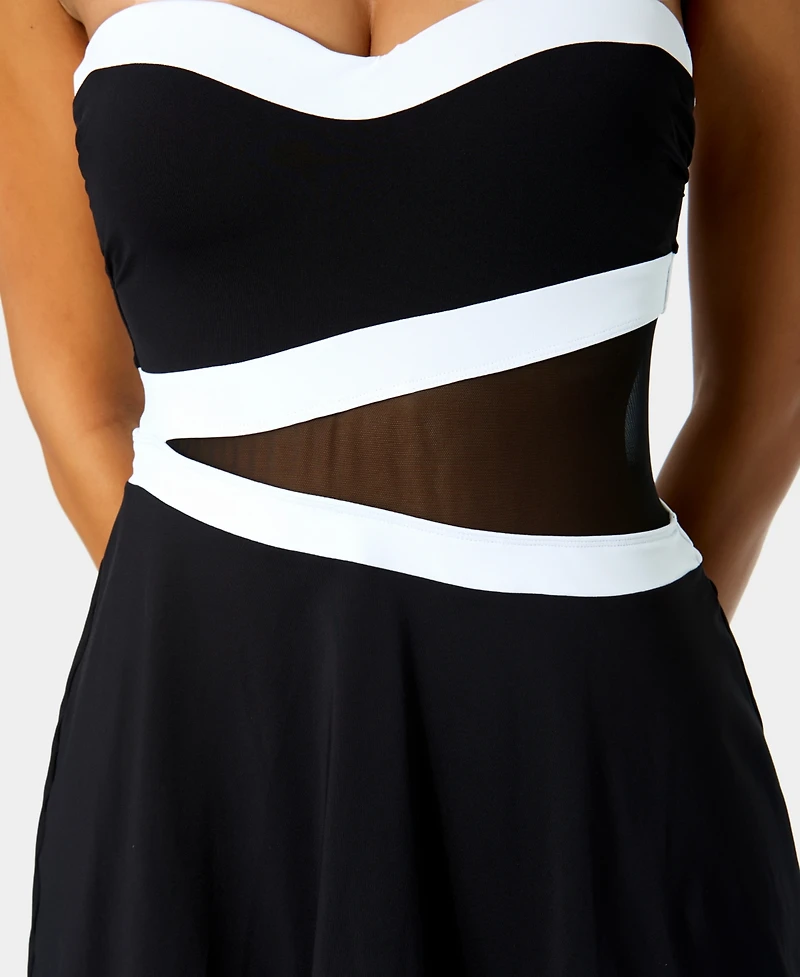 Anne Cole Women's Paneled Strapless One-Piece Swimsuit