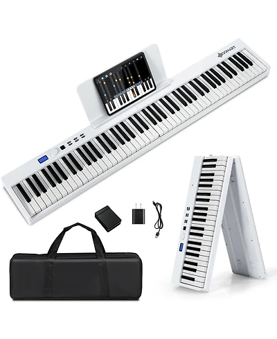 Costway 88-Key Folding Electric Piano Keyboard Semi Weighted Full Size Midi Toy