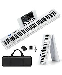Costway 88-Key Folding Electric Piano Keyboard Semi Weighted Full Size Midi Toy