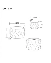 Streamdale Furniture Luxurious Velvet Nesting Ottomans (Set of 2) - 4-in-1 Storage, Wood Tray, Beige