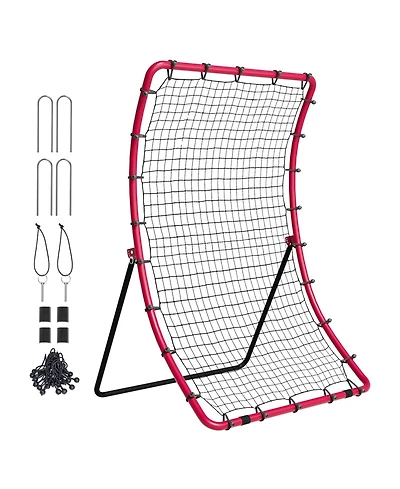 Mecale Baseball/Softball Rebounder Net, 4' x 5.5', Pitchback Trainer w/ Target, All-Angle Fielding Practice