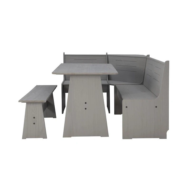 Linon Waldron Corner Nook Set Grey Kit