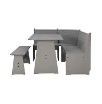 Linon Waldron Corner Nook Set Grey Kit