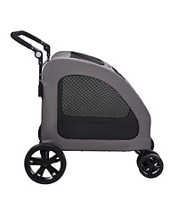 Zeus & Ruta 4-Wheels Kitten Stroller Carrier, 160lbs Weight Capacity Portable