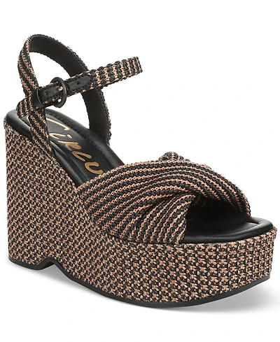 Circus Ny by Sam Edelman Women's Joanne Platform Raffia Wedge Sandals