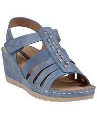 Gc Shoes Women's Yuna Strappy Round Toe Wedge Sandals