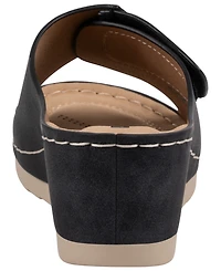 Gc Shoes Women's Savina Embellished Round Toe Wedge Sandals