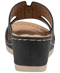 Gc Shoes Women's Nancia Floral Round Toe Wedge Sandals