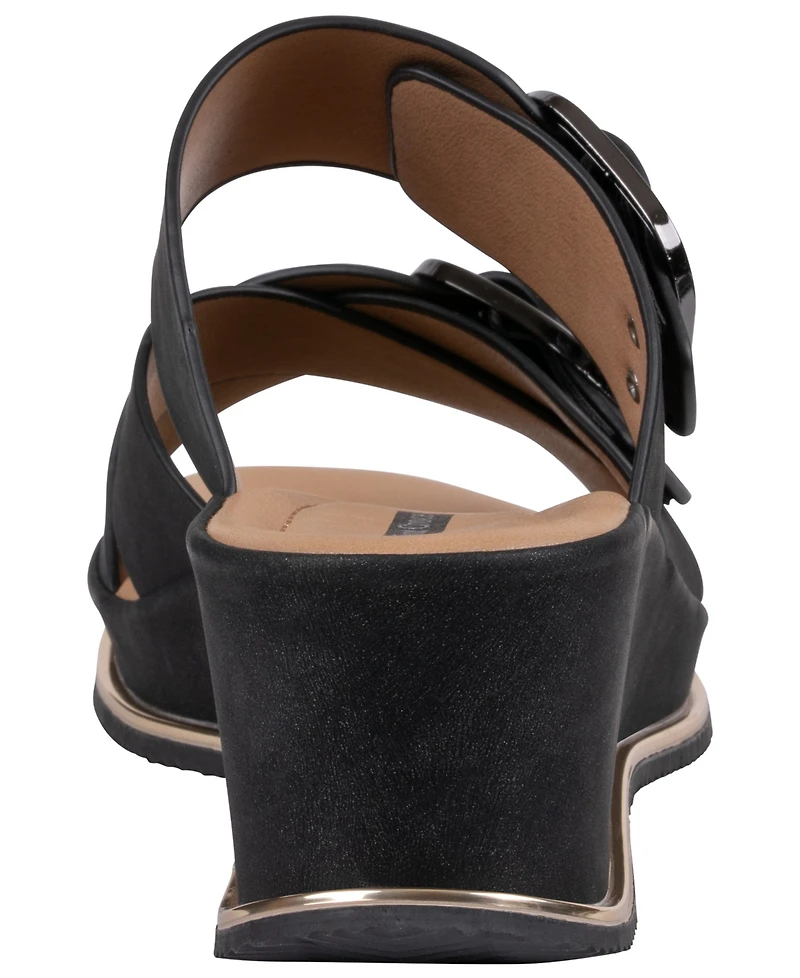 Gc Shoes Women's Olana Buckle Round Toe Wedge Sandals