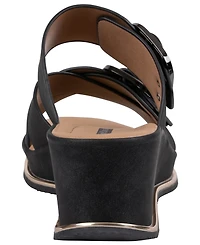 Gc Shoes Women's Olana Buckle Round Toe Wedge Sandals