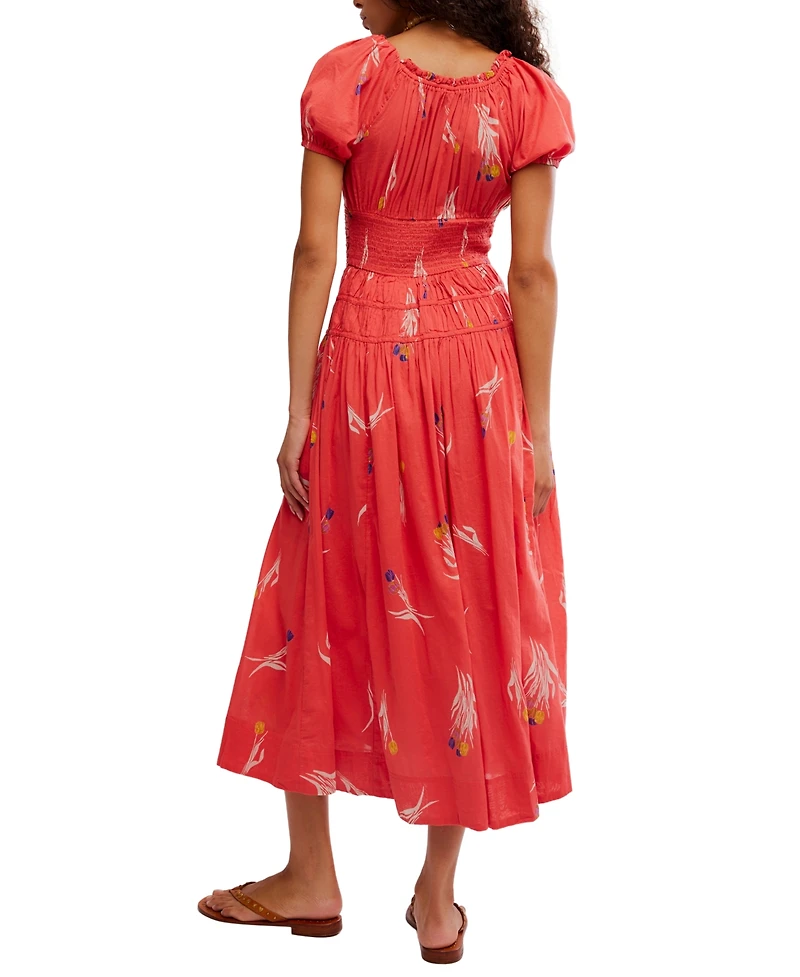 Free People Women's Complete Me Short-Sleeve Midi Dress