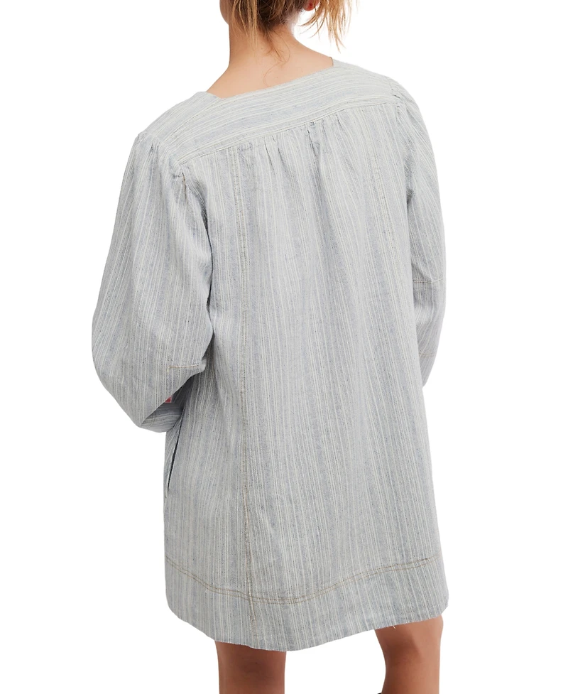 Free People Women's Goldie Balloon-Sleeve V-Neck Dress