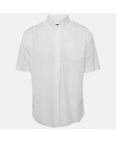 Pre-Owned Dolce & Gabbana Men's White Cotton Half Sleeve Shirt
